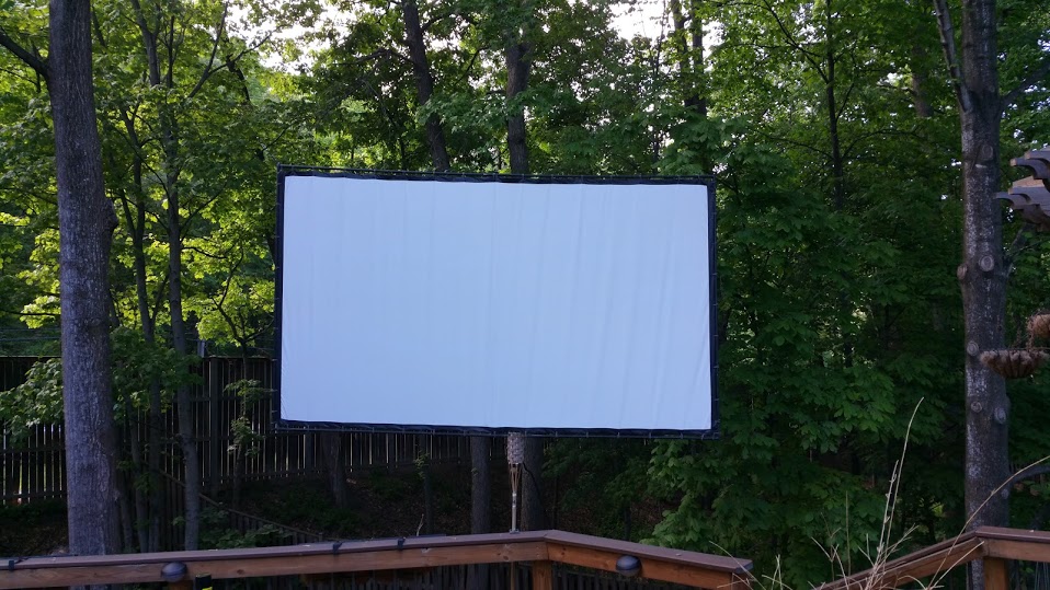 Floating Movie Screen, Black Out Cloth Movie Screen, EMT Movie Screen, DIY Movie Screen